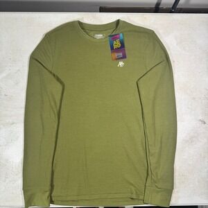 Y2K Aeropostale Mens Small Olive Green Long Sleeve Waffle Knit Thermal Shirt NWT